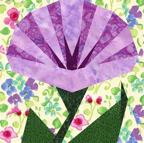 Set Of Paper Pieced Flower Quilt Block Patterns Pdf Foundation