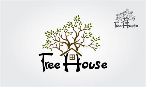 Tree House Vector Logo Template. Stock Vector - Illustration of classy ...