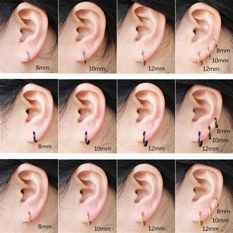 Mens Hoop Earrings Size Chart