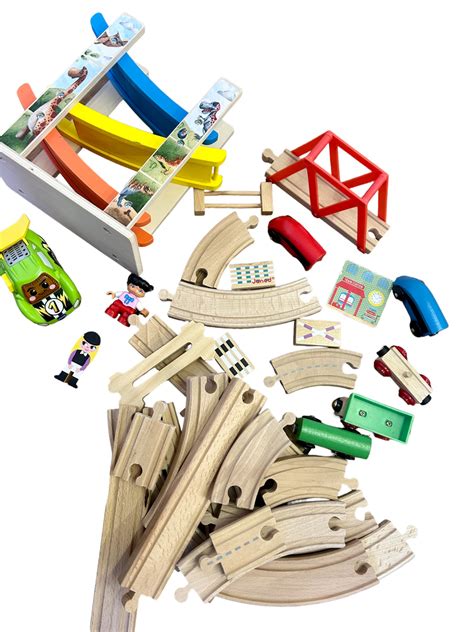 wooden car set  connecting roads characters  signs cress cress