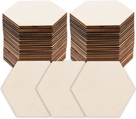 Amazon Bright Creations 100 Pack Unfinished Wood Hexagon Pieces