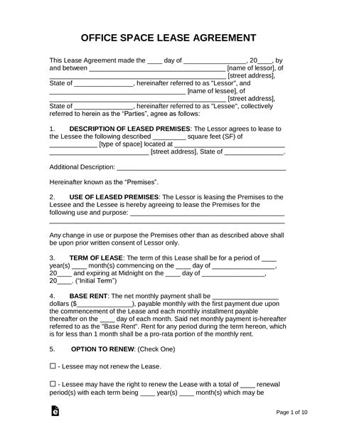 Free Office Lease Agreement Template Yes Microsoft Word Has A Free