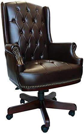 Angelis Bonded Leather Captains Chesterfield Style Managers Desk Chair