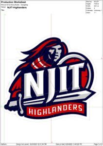 NJIT Highlanders men's basketball embroidery design -NJIT Highlanders ...