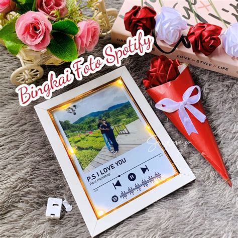 Jual Frame Spotify Custom Foto Lagu Gift Box Spotify Music Frame