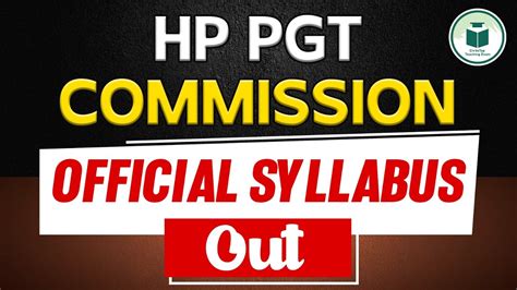 Hp Pgt Commission Official Syllabus Out Youtube