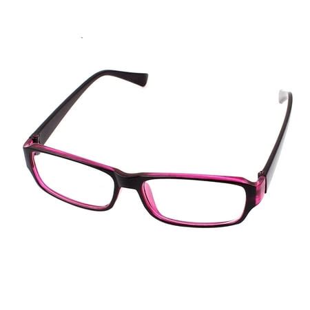 Women Plastic Full Frame Eyewear Spectacles Optical Plain Plano Glasses Fuchsia | Walmart Canada