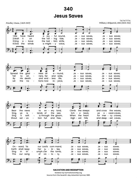 SDAH 340: Jesus Saves – Hymns for Worship