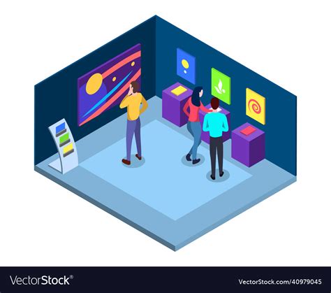 Art Gallery Isometric Museum Interior Royalty Free Vector