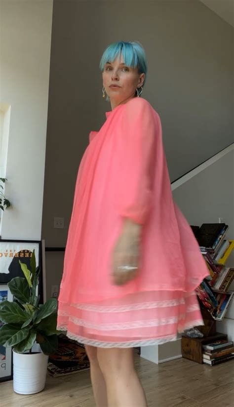 VTG 60s Neon Coral Nylon Lingerie Set Gem