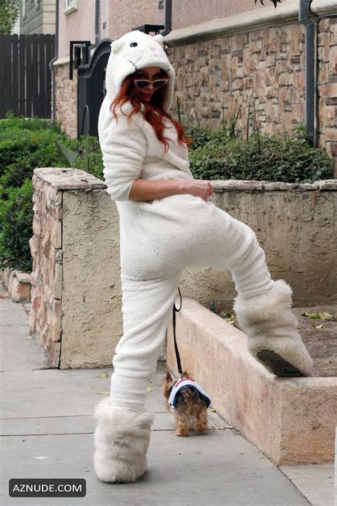 Phoebe Price Wearing A Cat Jumpsuit With Red Lingerie Underneath In Studio City Aznude