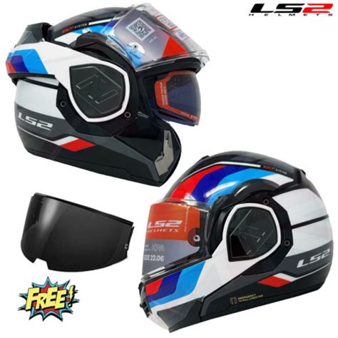 Ls Ff Advant Sport White Red Blue Modular Flip Up Front Motorcycle