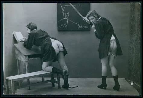 FRENCH NUDE WOMAN Punish School Butts Biederer Original Old C1925 Photo