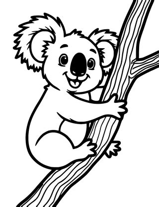 Dibujo De Koala En Rbol Para Colorear Ninjacoloring