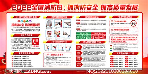 开展2022年119消防宣传日主题活动宣传栏大图网图片素材