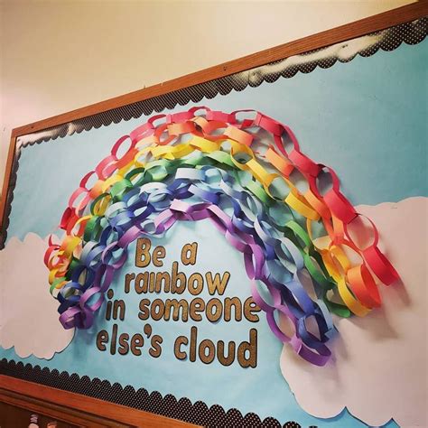 Rainbow Bulletin Board Rainbow Bulletin Boards Kindness Bulletin Board Kindergarten Bulletin