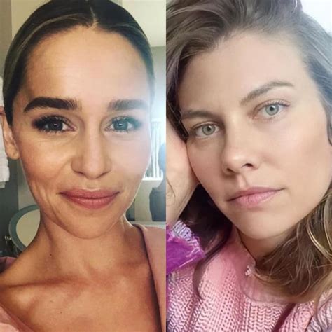 Makeup V No Makeup Emilia Clarke Vs Lauren Cohan Rcelebbattles