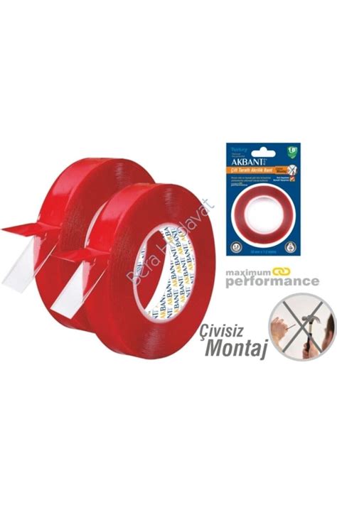 KL HOME Süper Güçlü Çivisiz Montaj Band 2 Metre Uzunluk 18mm En Çift