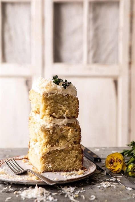 Lemon Coconut Naked Cake With Whipped Vanilla Buttercream Half Baked Harvest