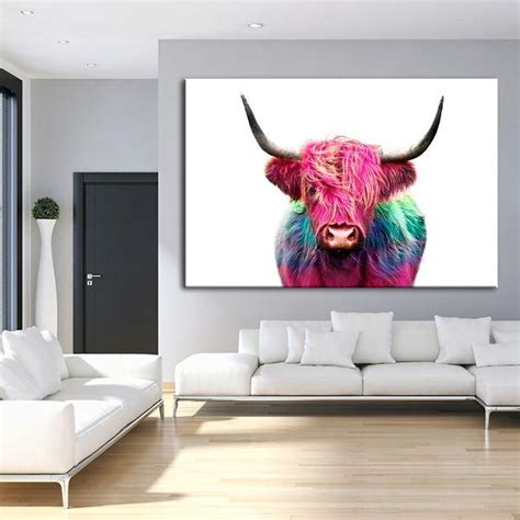 Colorful Highland Cow Canvas Art – CA Go Canvas