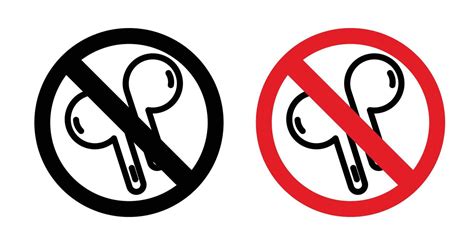 No Earbuds Allowed Sign 42123010 Vector Art At Vecteezy