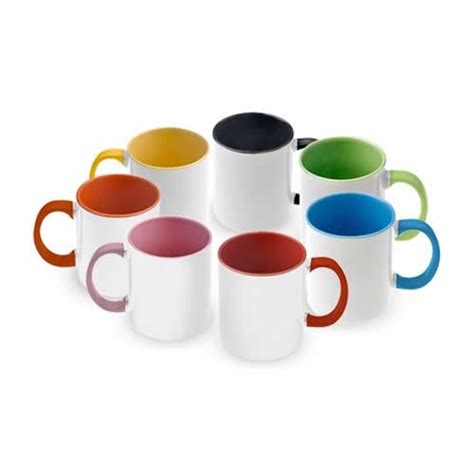 Taza de cerámica con interior y asa de color Data Print