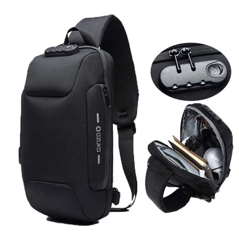 Ozuko Fashion Messenger Shoulder Bag Anti Theft Usb Charging Chest Pack