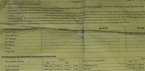 Detail Surat Penarikan Motor Koleksi Nomer