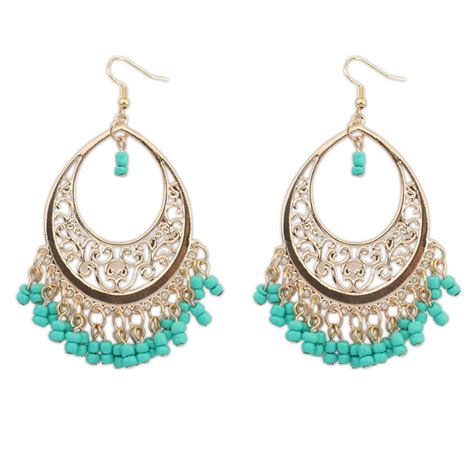 Ethnic Style Blue Drop Earrings For Women - Fashion Crab