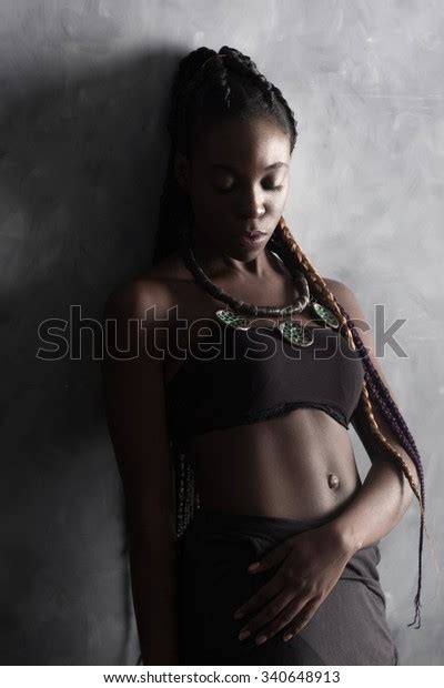 African Girl Long Ethnic Braids Naked Stock Photo Shutterstock