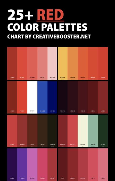 25+ Best Red Color Palettes with Names and Hex Codes | Red colour ...