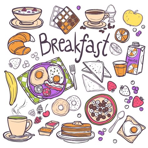 Free Vector Breakfast Icons Set