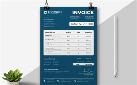 Creative Invoice Design Template. #381145 - TemplateMonster