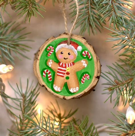 Hand Painted Wood Christmas Ornaments Wood Slice Ornaments Christmas