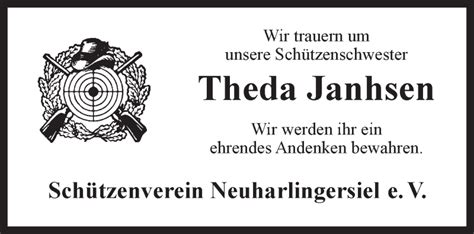 Traueranzeigen Von Theda Janhsen Nordwest Trauer De