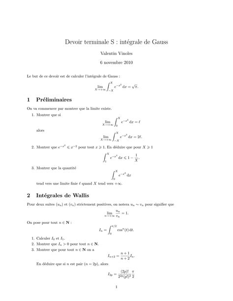 SOLUTION Integral Of Gauss Studypool