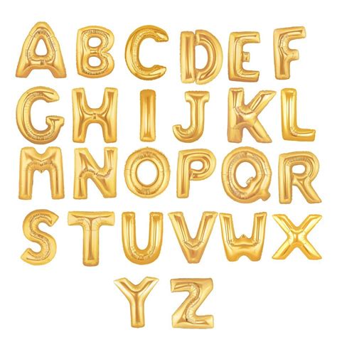 Alphabet Foil Balloons (Gold Mylar) - Balloon Shop