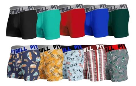 Kit C 10 Cuecas Masculina Adulto Boxer Box Pitbull Original