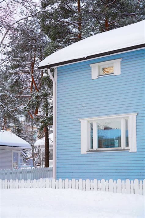 Detail of House at Snow Winter Christmas in Finland Lapland Stock Image ...