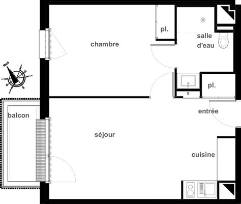 Plan Appartement T2 De 42 44 M² Neuf Résidence « Les Girandières Les