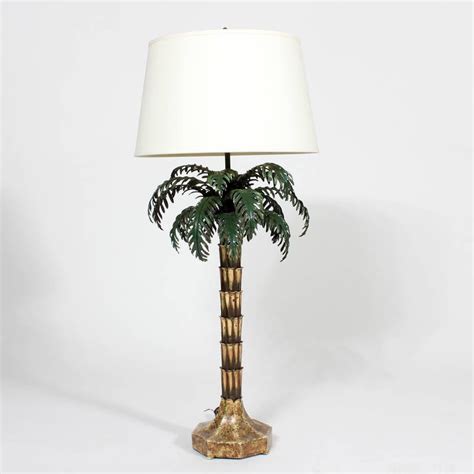 Pair Of Killer Painted Metal And Brass Italian Palm Tree Lamps At Stdibs