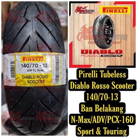 Jual 14070 13 Ban Pirelli Diablo Rosso Scooter Tubeless Ban Belakang