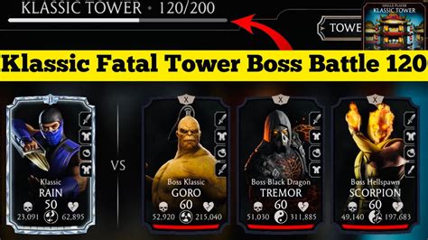 Klassic Fatal Tower Bosses Battle Fight Reward Mk Mobile Youtube