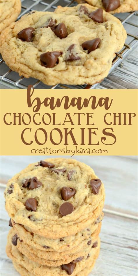 Chewy Banana Chocolate Chip Cookies No Eggs Creations By Kara Banana Chocolate Chip