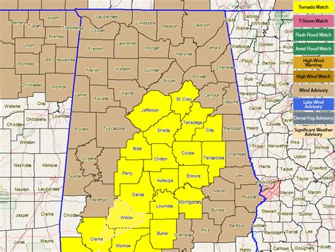 Tornado Watch Updated For Central Alabama More Counties Removed The Alabama Weather Blog