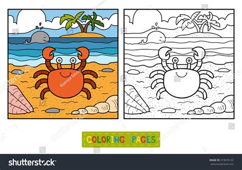 Coloring Book Children Crab Background Stock Vector (Royalty Free) 373676122 | Shutterstock