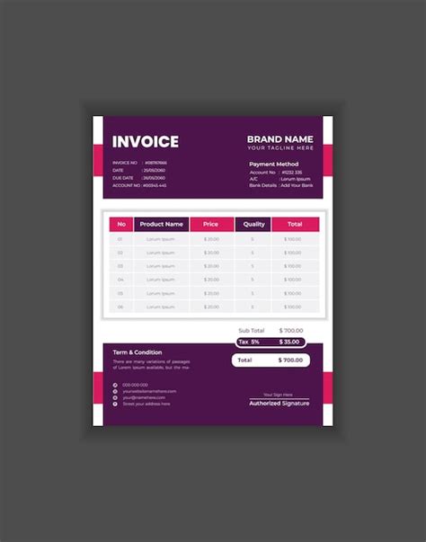 Premium Vector Business Invoice Design Template