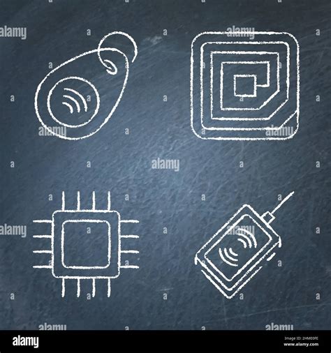 Etiqueta Rfid E Icono De Microchip En La Pizarra Identificaci N De