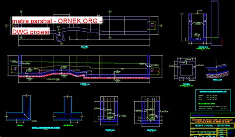 Metre Parshal Dwg Projesi Autocad Projeler