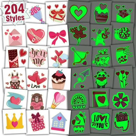 Amazon Valentines Heart Tattoos 100PCS Konsait Valentines Day